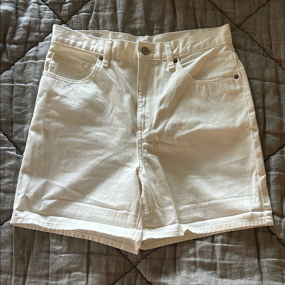 Uniqlo Women's High Rise White Denim Shorts size 28 - Picture 2 of 8